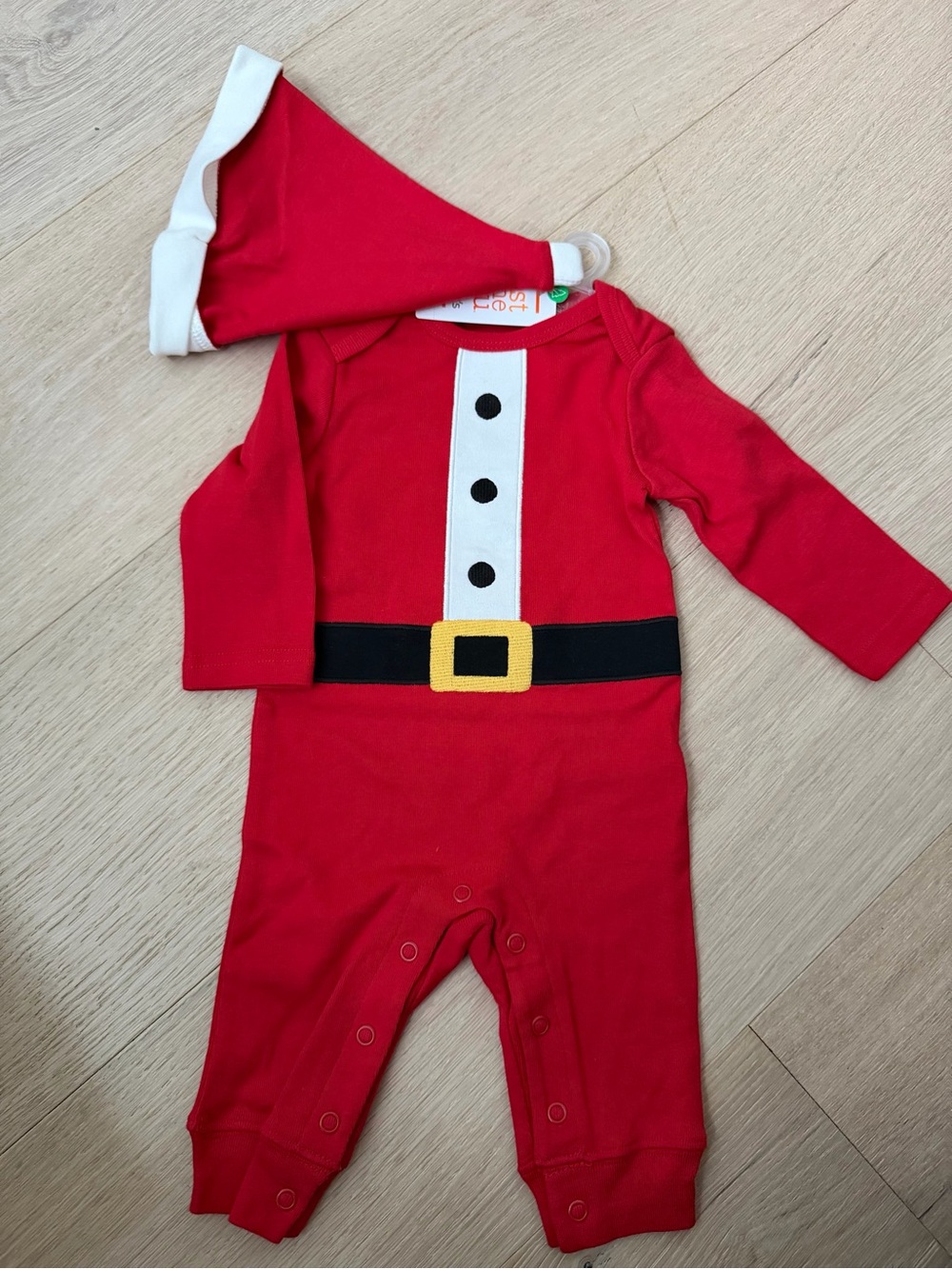 Carter's Red Santa-Style One-Piece with Hat